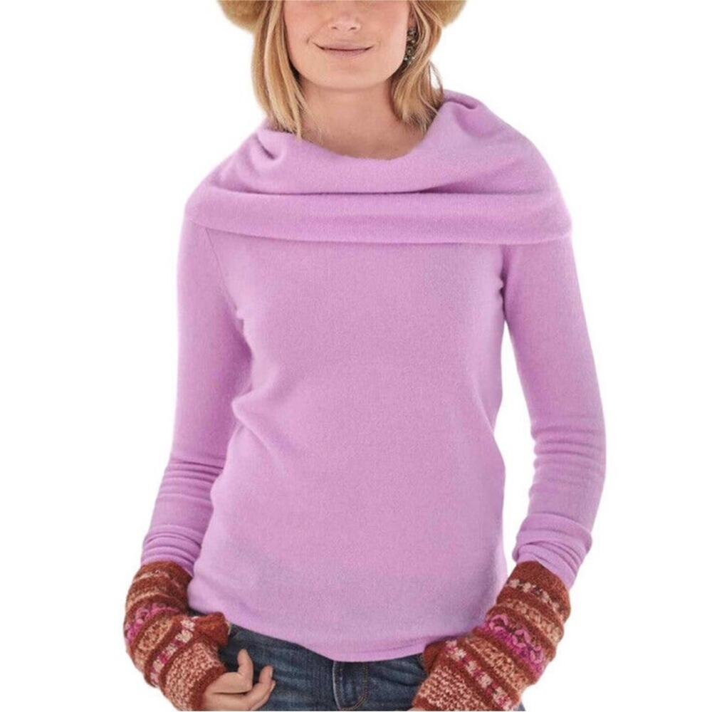 Sundance Sweet Sentiments Cashmere Cowl Neck Sweater Purple Women's Size Small